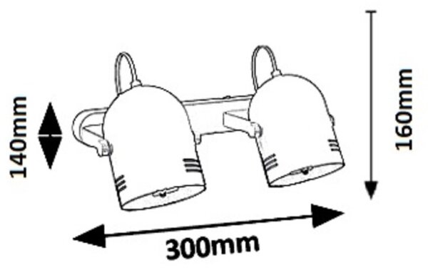 Rabalux 7013 - Faretto MINUET 2xE14/40W/230V