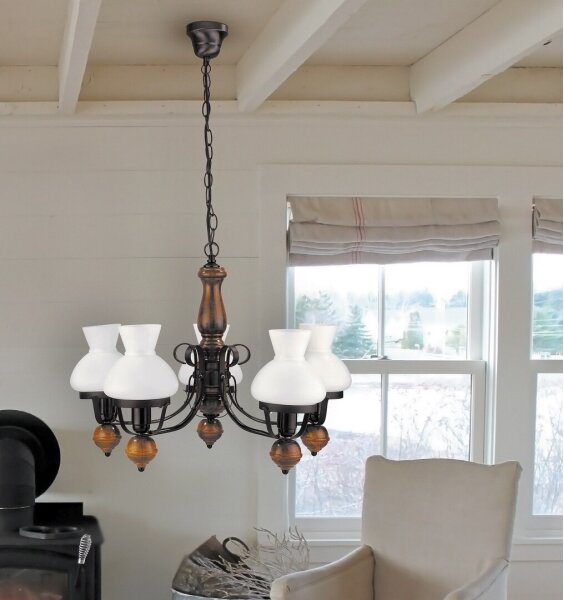 Rabalux 7079 - Lampadario a sospensione con catena PETRONEL 5xE27/60W/230V