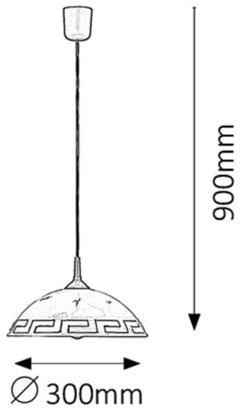 Rabalux 7652 - Lampadario ETRUSCO 1xE27/60W/230V