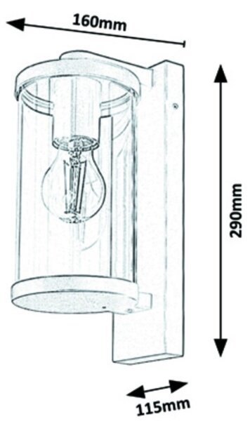 Rabalux - Applique da esterno 1xE27/60W/230V IP44