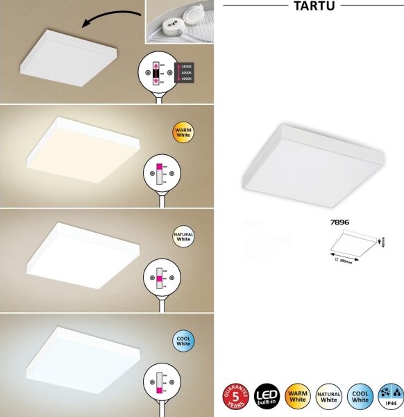 Rabalux - Plafoniera LED/24W/230V 2800-6000K IP44 bianca