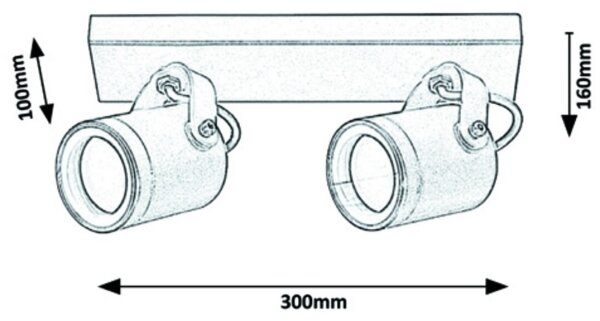Rabalux - Faretto da muro da esterno 2xGU10/35W/230V IP44