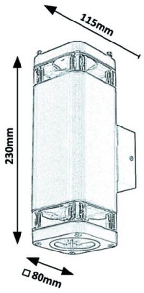 Rabalux - Applique da esterno 2xGU10/25W/230V IP44 nero