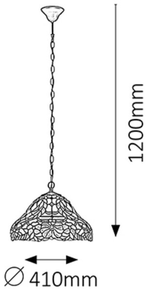 Rabalux 8086 - Lampadario Tiffany in vetro colorato MIRELLA 2xE27/60W/230V
