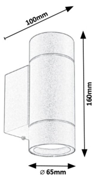 Rabalux 8119 - Applique da esterno PHOENIX 2xGU10/10W/230V IP54 grigio