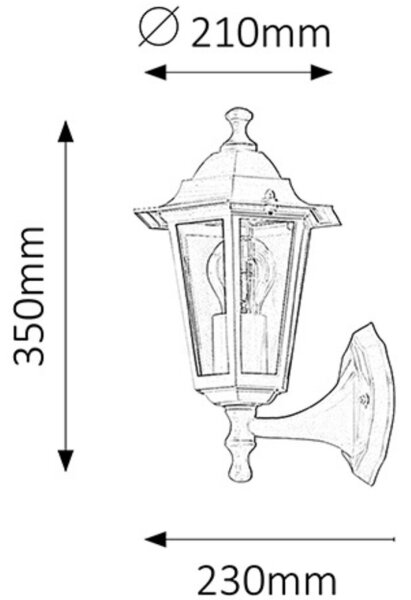Rabalux 8203 - Applique da esterno VELENCE 1xE27/60W/230V