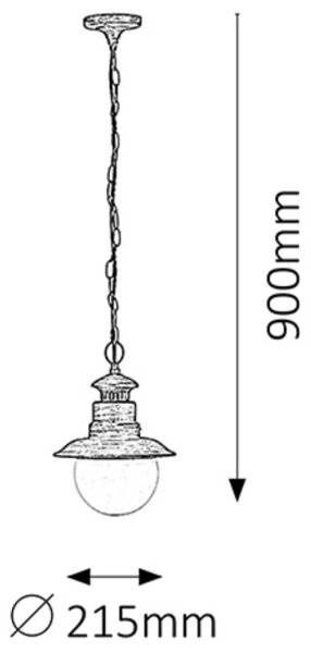 Rabalux 8164 - Lampada a sospensione da esterno ODESSA 1xE27/60W