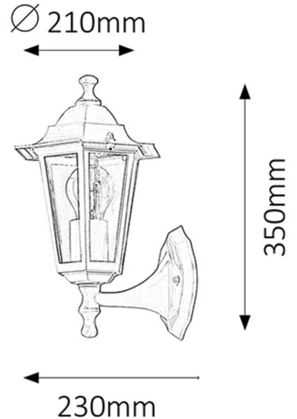 Rabalux 8204 - Applique da esterno VELENCE 1xE27/60W/230V