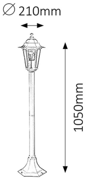 Rabalux 8209 - Lampada da esterno VELENCE 1xE27/60W/230V 105 cm