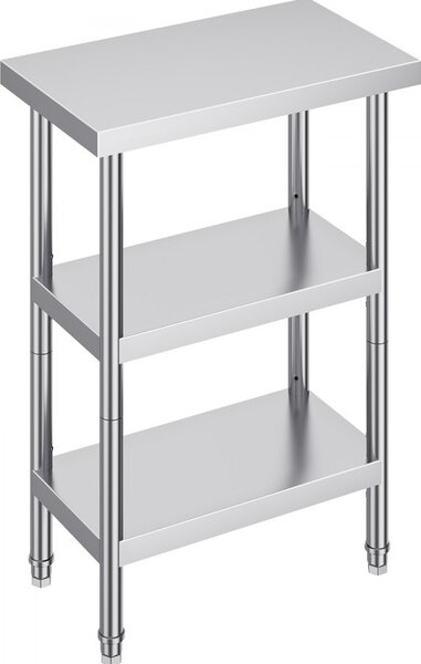Tavolo da lavoro Tavolo da cucina Tavolo di preparazione 356x610 mm - Tavolo da cucina commerciale - Tavolo robusto per la ristorazione - Ideale per ristoranti e bar