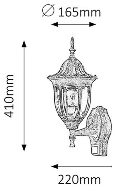 Rabalux 8370 - Lampada da esterno con sensore MILANO 1xE27/60W/230V