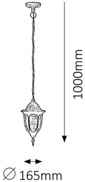 Rabalux 8344 - Lampadario da esterno MILANO 1xE27/60W/230V