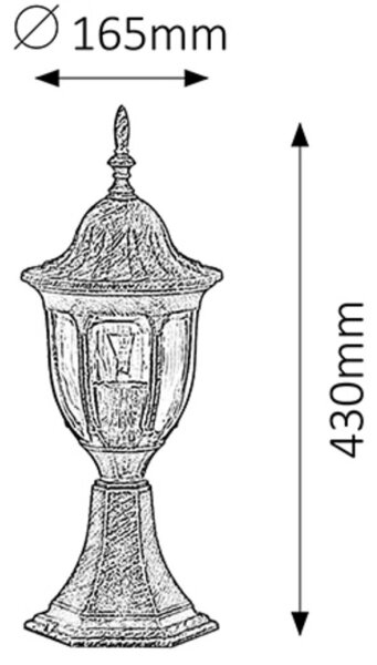 Rabalux 8373 - Lampada da esterno MILANO 1xE27/60W/230V