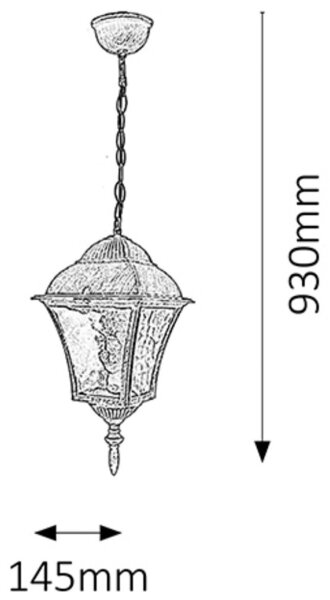 Rabalux 8394 - Lampadario da esterno TOSCANA 1xE27/60W/230V