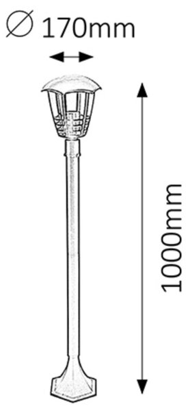 Rabalux 8568 - Lampada da esterno MARSEILLE 1xE27/60W/230V IP44 1m