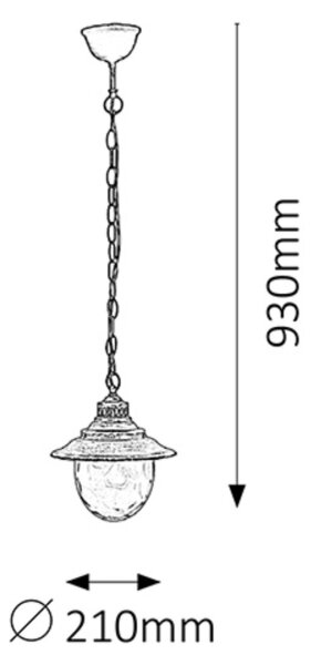 Rabalux 8678 - Lampadario da esterno BARCELONA 1xE27/60W/230V