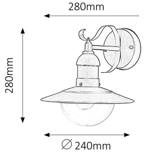 Rabalux 8682 - Applique da esterno OSLO 1xE27/60W/230V