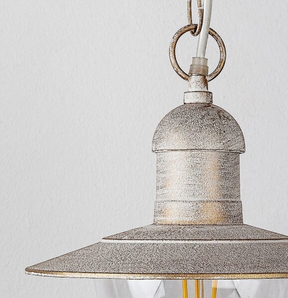 Brilagi - Lampada a sospensione da esterno MOLDE 1xE27/60W IP44 bianco/patina