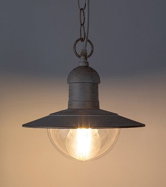 Brilagi - Lampada a sospensione da esterno MOLDE 1xE27/60W IP44 bianco/patina