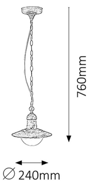 Brilagi - Lampada a sospensione da esterno MOLDE 1xE27/60W IP44 bianco/patina
