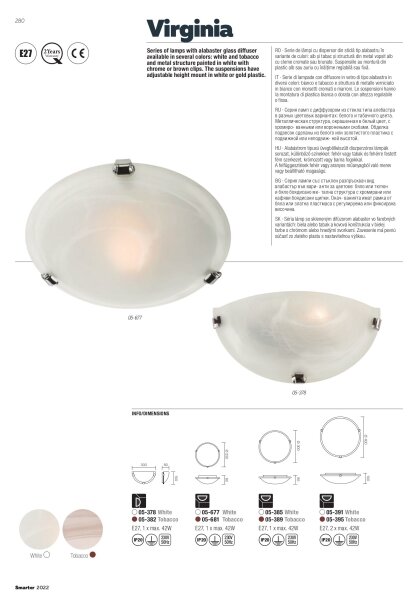 Redo 05-378 - Applique VIRGINIA 1xE27/42W/230V