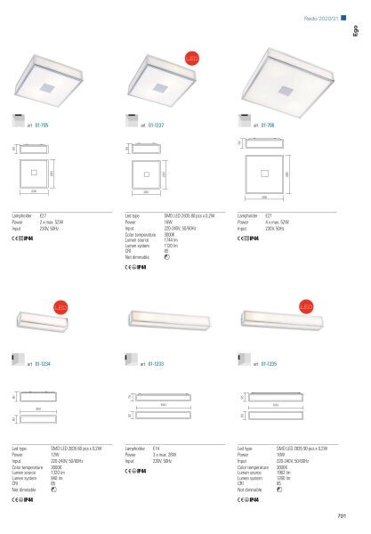 Redo 01-1234 - Applique da bagno LED EGO LED/12W/230V IP44 cromato