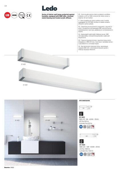 Redo 01-1423 - Applique a LED da bagno LEDO LED/8W/230V IP44
