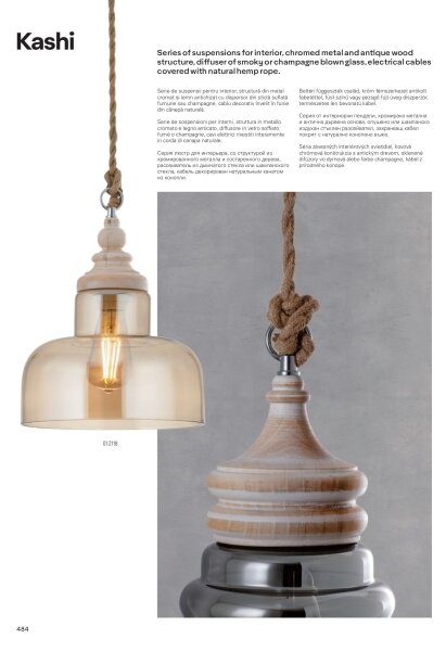 Redo 01-1399 - Lampadario a sospensione con filo KASHI 1xE27/42W/230V