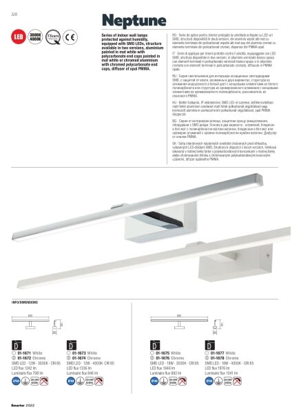 Redo 01-1673 - Illuminazione a LED per specchio da bagno NEPTUNE LED/12W/230V IP44