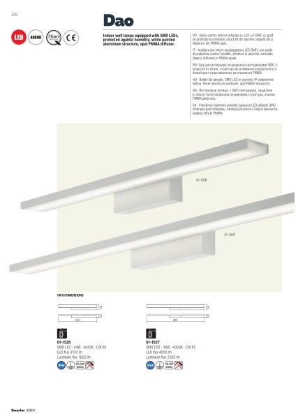 Redo 01-1527 - Illuminazione LED per specchio da bagno DAO LED/36W/230V IP44