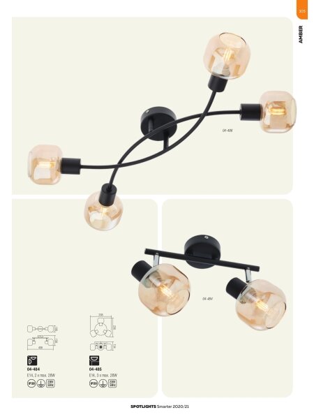 Redo 04-483 - Luce Spot da parete AMBER 1xE14/28W/230V