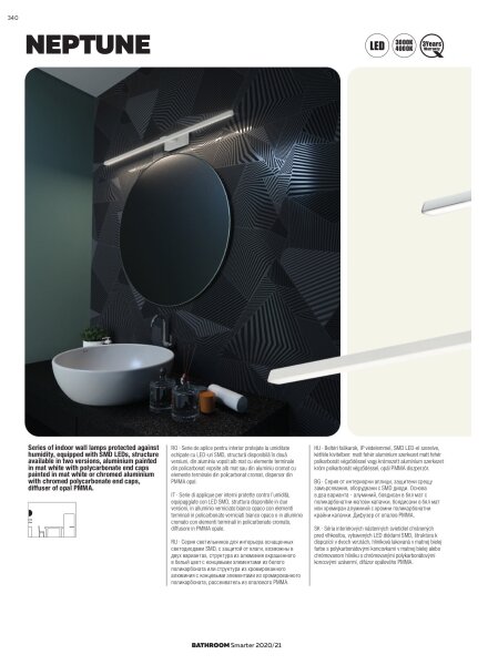 Redo 01-1675 - Illuminazione per specchio da bagno NEPTUNE LED/18W/230V IP44