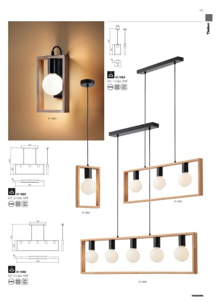 Redo 01-1663 - Applique TIMBER 1xE27/42W/230V