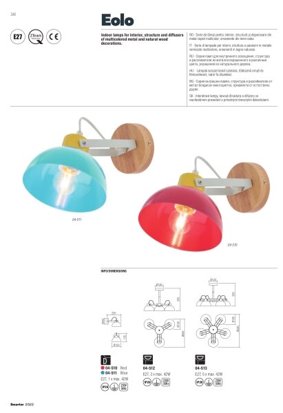 Redo 04-510 - Applique per bambini EOLO 1xE27/42W/230V