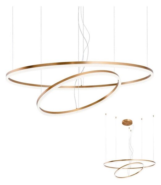 Redo 01-1721 - Lampadario LED a sospensione con filo ORBIT LED/42W + LED/66W/230V bronzo