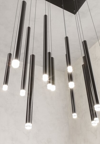 Redo 01-2056 - Lampadario LED a sospensione con filo MADISON 14xLED/4W/230V nero