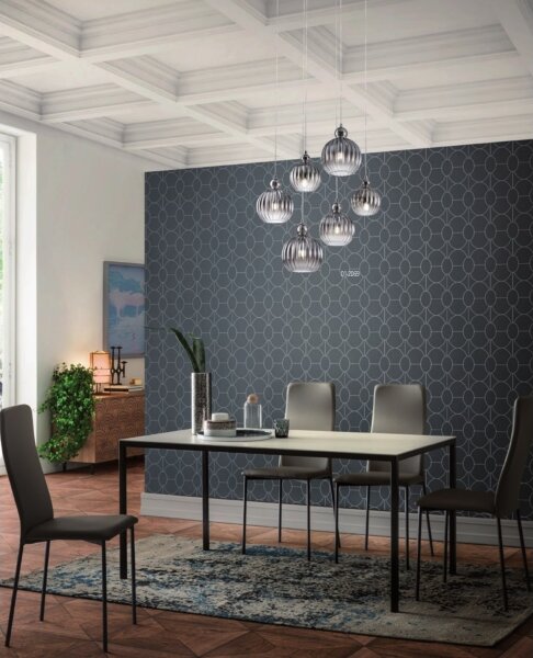 Redo 01-2069 - Lampadario a sospensione con filo PLUMEN 6xE14/42W/230V grigio