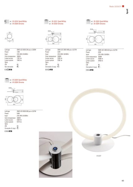 Redo 01-2224 - Lampadario a plafone LED dimmerabile SPELL LED/43W/230V 3000K cromo