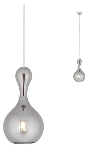 Redo 01-2256 - Lampadario a sospensione con filo LOB 1xE27/42W/230V diametro 18 cm grigio
