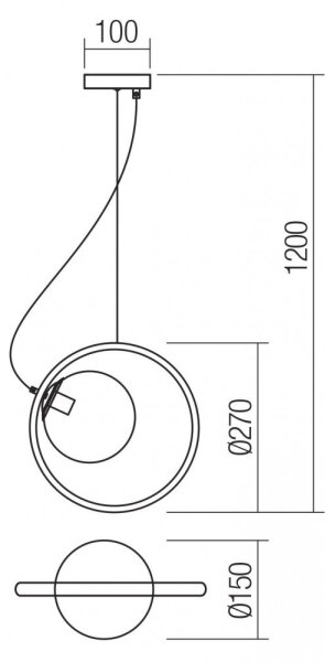 Redo 01-2319 - Lampadario a sospensione con filo KLEIDI 1xE14/28W/230V diametro 27 cm marrone