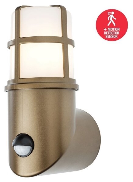 Redo 90199 - Lampada da esterno con sensore TRITON 1xE27/28W/230V IP54 ottone