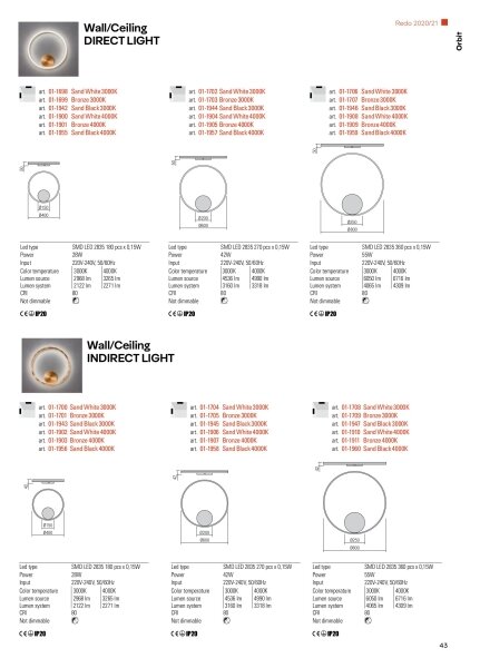 Redo 01-1701 - Applique a LED ORBIT LED/28W/230V bronzo