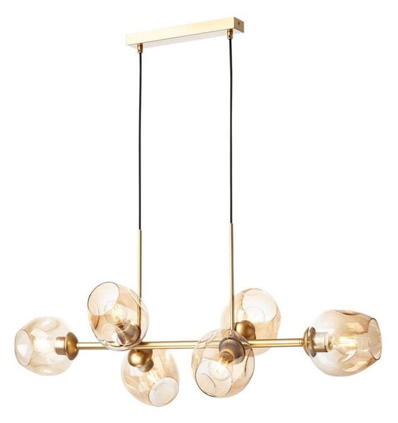 Redo 01-2619 - Lampadario a sospensione con filo PIERCE 6xE27/42W/230V oro/fumé