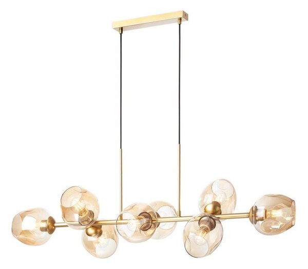 Redo 01-2621 - Lampadario a sospensione con filo PIERCE 8xE27/42W/230V oro/fumé