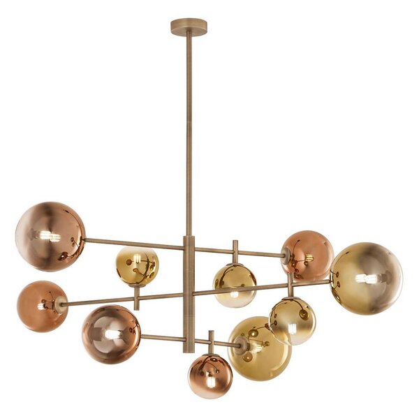 Redo 01-2781 - Lampadario a sospensione con supporto rigido ROY 10xG9/10W/230V