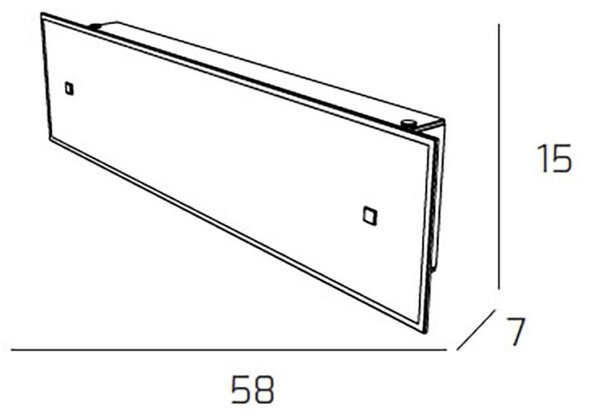 Applique top light brick 1122 ag e27 led vetro extrachiaro satinato bordo trasparente - Top Light