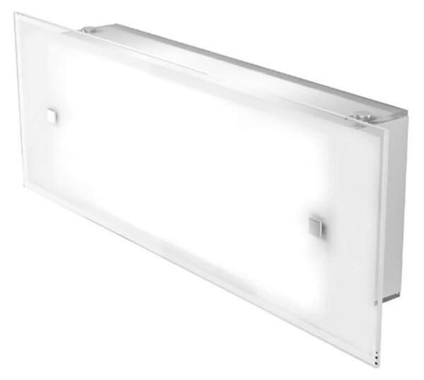 Applique top light brick 1122 am e27 led vetro extrachiaro satinato bordo trasparente - Top Light