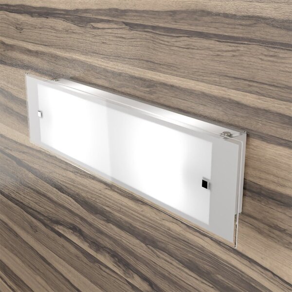 Applique top light brick 1122 ag e27 led vetro extrachiaro satinato bordo trasparente - Top Light