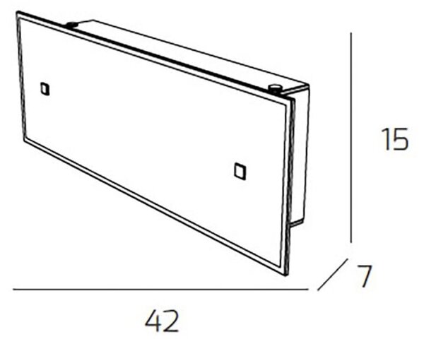 Applique top light brick 1122 am e27 led vetro extrachiaro satinato bordo trasparente - Top Light
