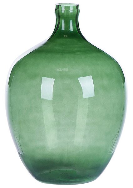 Vaso di fiori vetro 39 cm fatto a mano decorativo verde Beliani